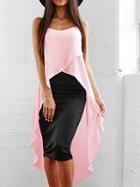 Romwe Cross Front Asymmetric High-low Cami Top