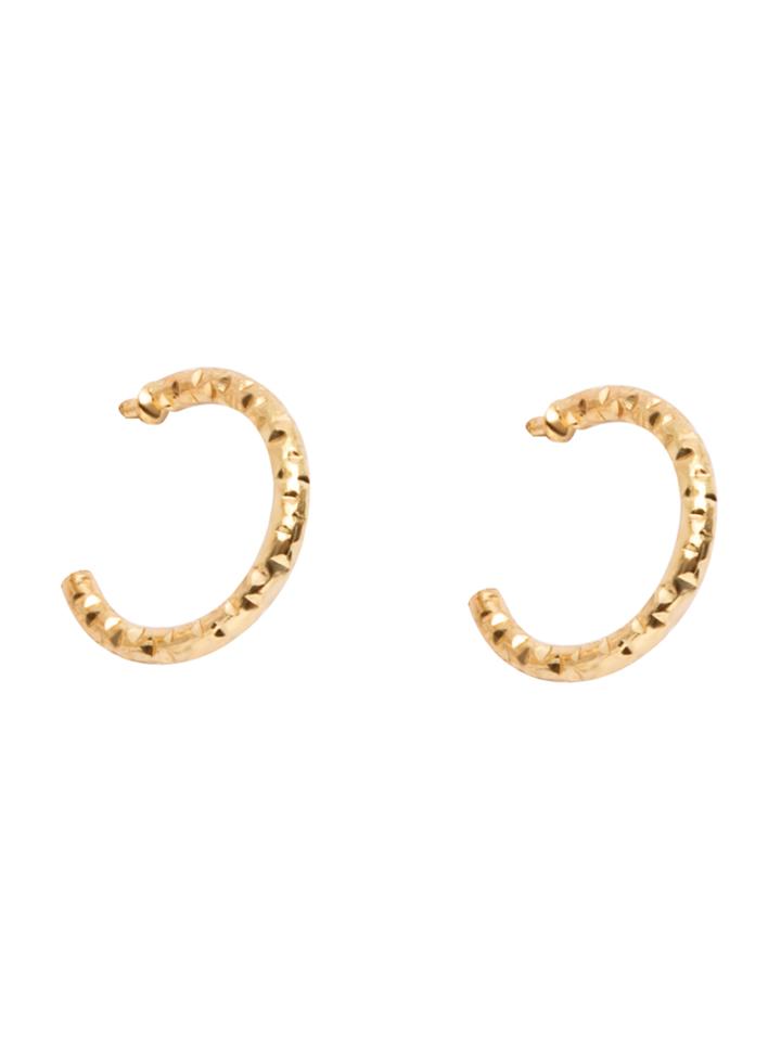 Romwe Gold Plated Arc Stud Earrings