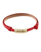 Romwe Red Pu Leather Thin Belt