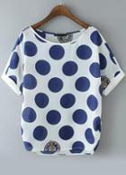 Romwe Polka Dot Loose T-shirt