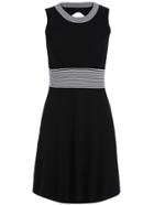 Romwe Striped Hollow Knit Black Dress