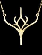 Romwe Gold Tree Chain Necklace