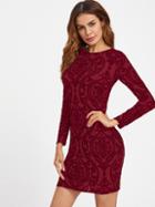 Romwe Open Back Paisley Print Fit Dress
