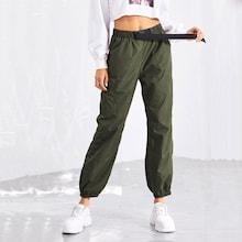 Romwe Pocket Side Drawstring Waist Pants