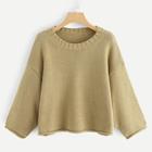 Romwe Round Neck Drop Shoulder Sweater