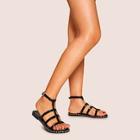 Romwe T-strap Slingback Flat Sandals