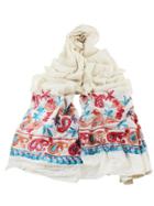 Romwe Beige Bohemian Style Flower Printed Scarf For Ladies