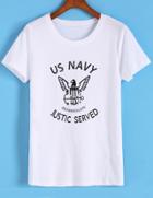 Romwe Eagle Letter Print T-shirt