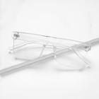 Romwe Flat Top Clear Frame Sunglasses