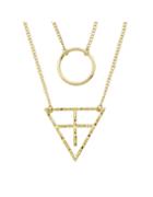 Romwe Alloy Gold Plated Multilayer Chain Necklace