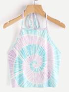 Romwe Spiral Tie Dye Halter Top