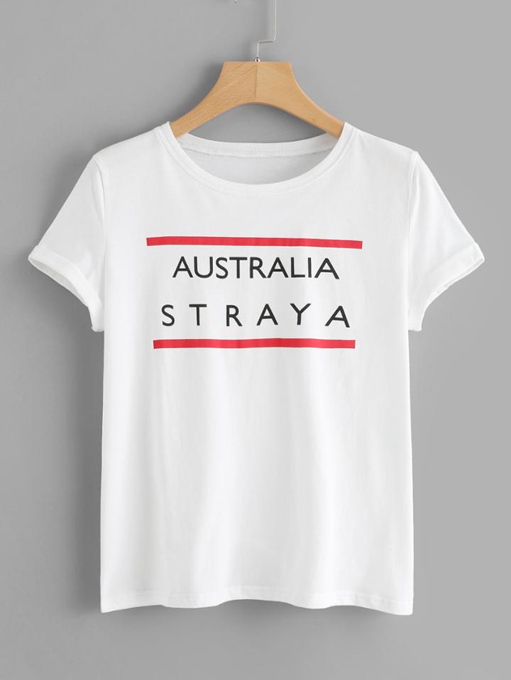 Romwe Short Sleeve Graphic Tee