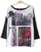 Romwe City Beauty Print T-shirt