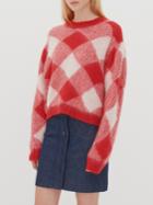 Romwe Diamond Pattern Color-block Sweater