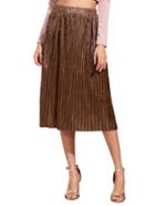 Romwe Brown Loose Midi Skirt