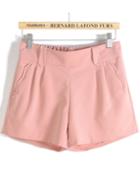 Romwe Waves Pockets Pink Shorts