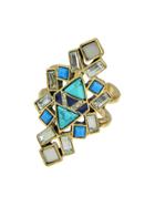 Romwe Vintage Acrylic Stone Statement Cuff Finger Ring