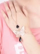 Romwe Cutout Butterfly Drop Stone Hand Chain