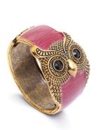 Romwe Red Metal Retro Owl Cuff Bracelet
