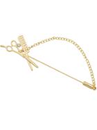 Romwe Gold Color Comb Shape Chain Brooches Pin