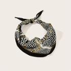 Romwe Greek & Chain Print Triangle Skinny Scarf