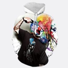 Romwe Men 3d Clown Print Hooded Sweatshirt