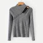 Romwe Letter Tape Cut Out Jumper