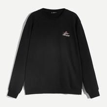 Romwe Men Drop Shoulder Printed Pullover