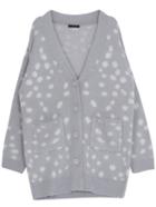 Romwe Speckled Print Pockets Buttons Grey Coat