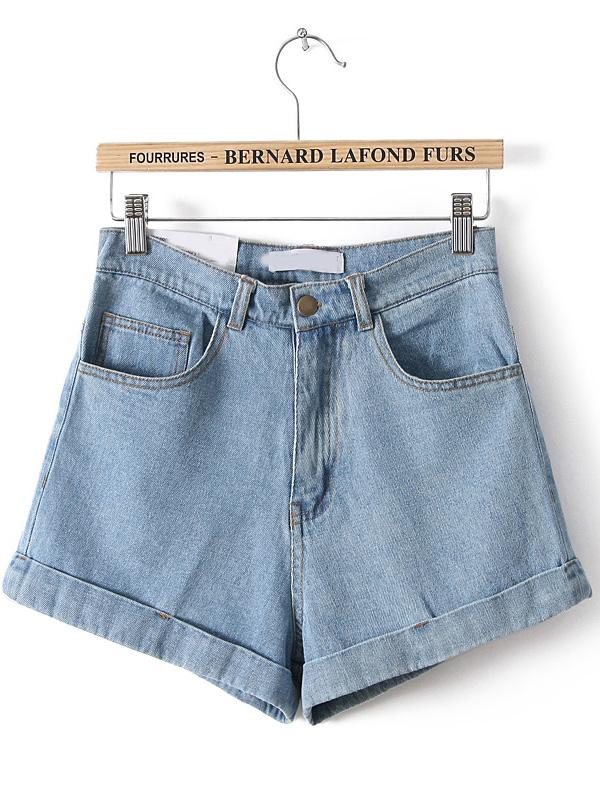 Romwe High Waist Vintage Denim Shorts