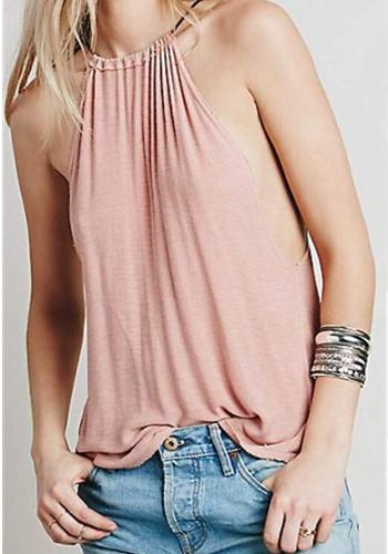 Romwe Halter Back Split Tank Top