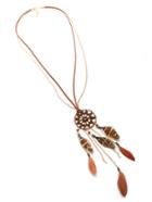 Romwe Dreamcatcher And Feather Vintage Necklace