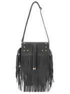 Romwe Grey Zipper Tassel Rivets Bag