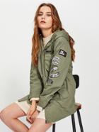 Romwe Patches Detail Hooded Utility Jacket