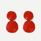 Romwe Double Layered Textured Drop Earrings