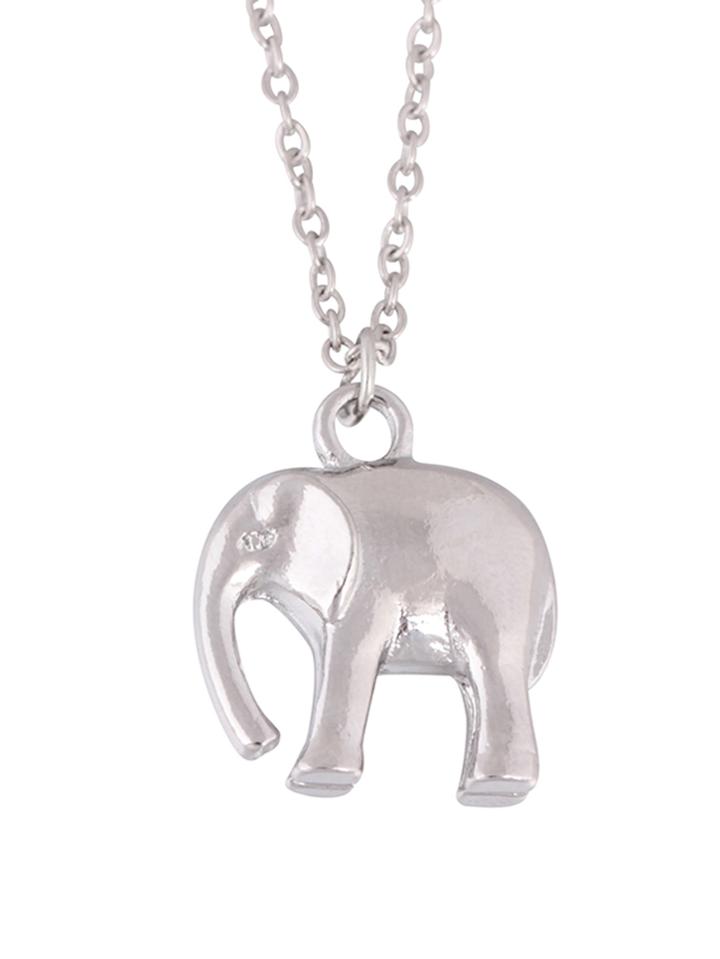 Romwe Elephant Pendant Chain Necklace