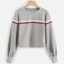 Romwe Striped Tape Sweatshirt