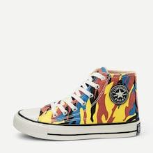 Romwe Camouflage Lace-up High Top Sneakers