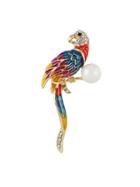 Romwe Cloisonne Parrot Brooch