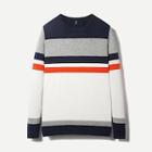 Romwe Men Colorblock Striped Jumper