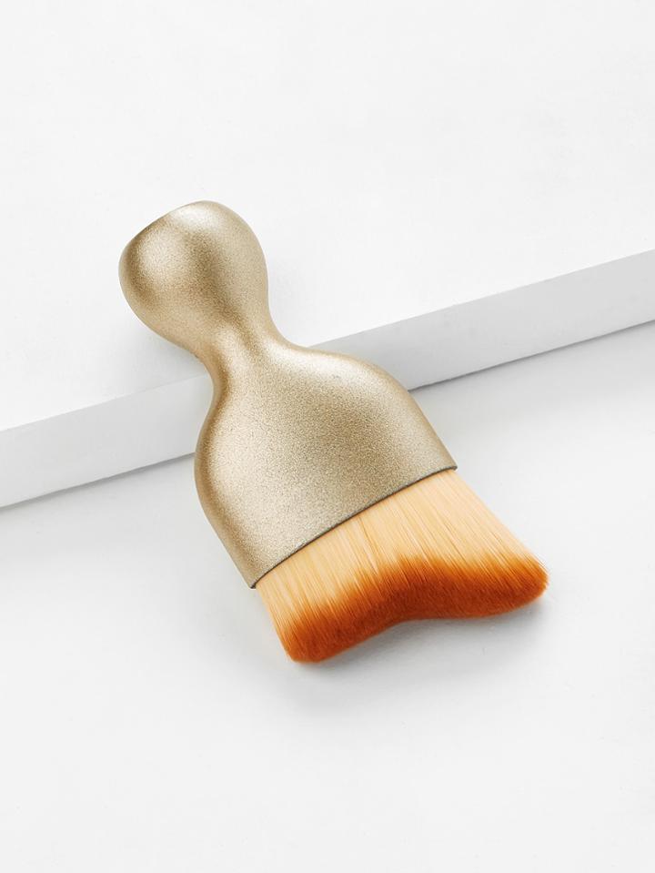 Romwe Metallic Handle Makeup Brush 1pc