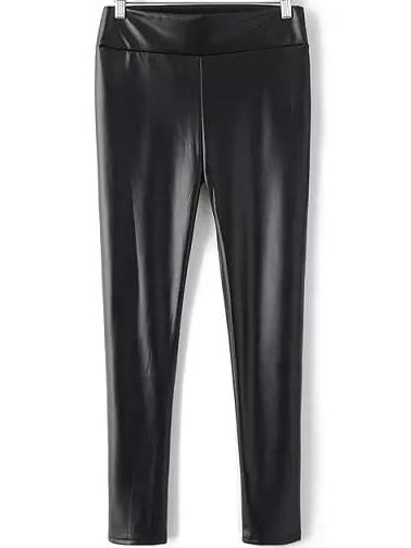 Romwe High Waist Thicken Black Pant