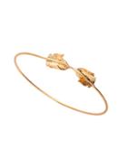 Romwe Gold Leaf Detail Cuff Bracelet