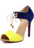 Romwe Yellow High Heel Bandage Sandals