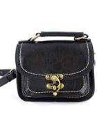 Romwe Black Contrast Trims Shoulder Bag