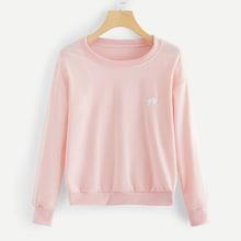 Romwe Embroidery Round Neckline Sweatshirt
