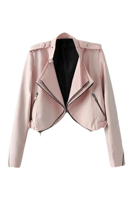 Romwe Open Front Short Pink Coat