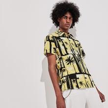 Romwe Guys Coconut Tree Print Shirt