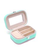 Romwe Mint Green Embossed Delicate Jewelry Case