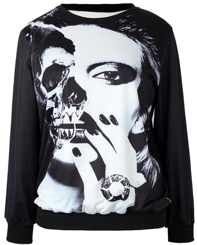 Romwe Beauty Skull Print Sweatshirt
